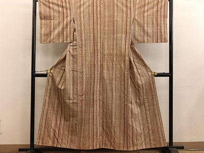 平和屋着物■上質な紬　縞　正絹　逸品　BAAY0686mz