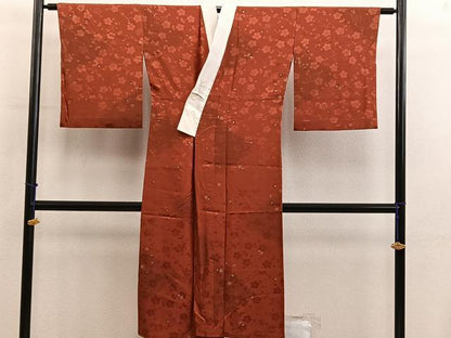 平和屋着物■長襦袢　無双仕立て　枝梅文　金彩　正絹　逸品　BAAY0690mz