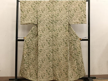 平和屋着物■上質な小紋　菊花文　正絹　逸品　BAAY0693mz