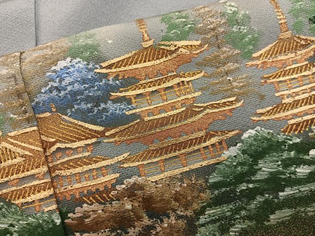 平和屋着物■訪問着　風景文　暈し染め　金彩　正絹　逸品　未使用　BAAY0698mz