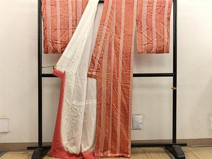 平和屋着物■上質な小紋　総絞り　間道　正絹　逸品　BAAY0702mz