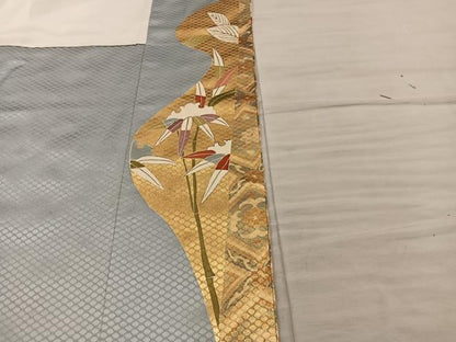 平和屋着物■豪華色留袖　駒刺繍　鳳凰花文　金彩　正絹　逸品　BAAY0704mz