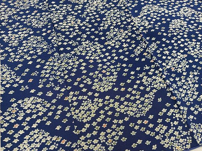 平和屋着物■上質な小紋　梅花文　鬼しぼ縮緬　正絹　逸品　BAAY0707mz