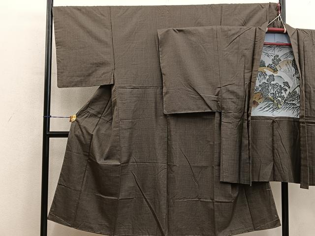 平和屋着物■男性　紬　アンサンブル　100亀甲　総詰め　正絹　逸品　未使用　BAAY0708mz