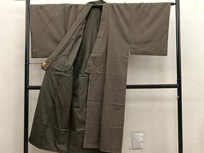 平和屋着物■男性　紬　アンサンブル　100亀甲　総詰め　正絹　逸品　未使用　BAAY0708mz