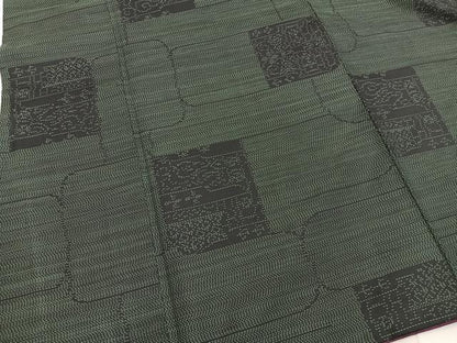 平和屋着物■本場大島紬　幾何学文様　正絹　逸品　BAAY0709mz