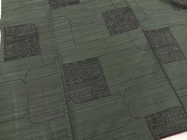平和屋着物■本場大島紬　幾何学文様　正絹　逸品　BAAY0709mz