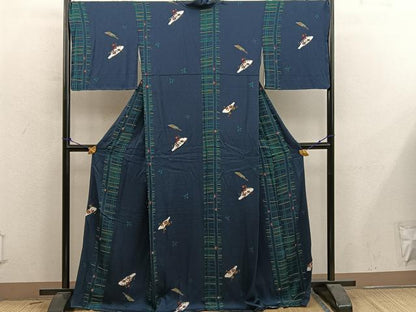 平和屋着物■上質な小紋　梅花文　正絹　逸品　BAAY0711mz