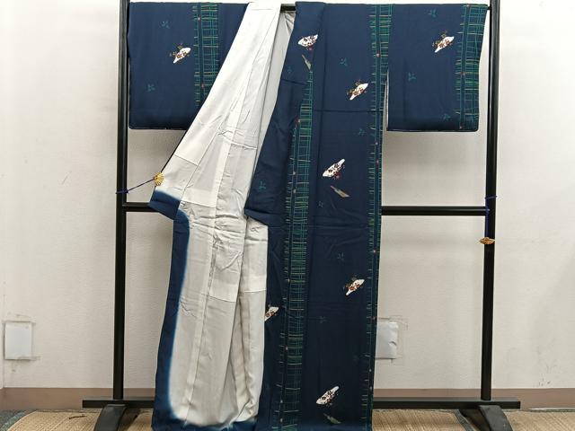 平和屋着物■上質な小紋　梅花文　正絹　逸品　BAAY0711mz