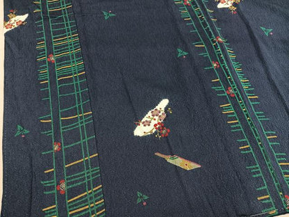 平和屋着物■上質な小紋　梅花文　正絹　逸品　BAAY0711mz