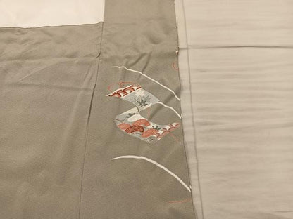 平和屋着物■豪華色留袖　作家物　駒刺繍　渡り橋花絵巻　金彩　正絹　逸品　BAAY0714mz