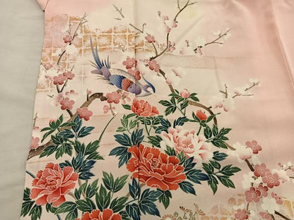 平和屋着物■豪華振袖　花鳥文　暈し染め　金彩　正絹　逸品　BAAY0715mz