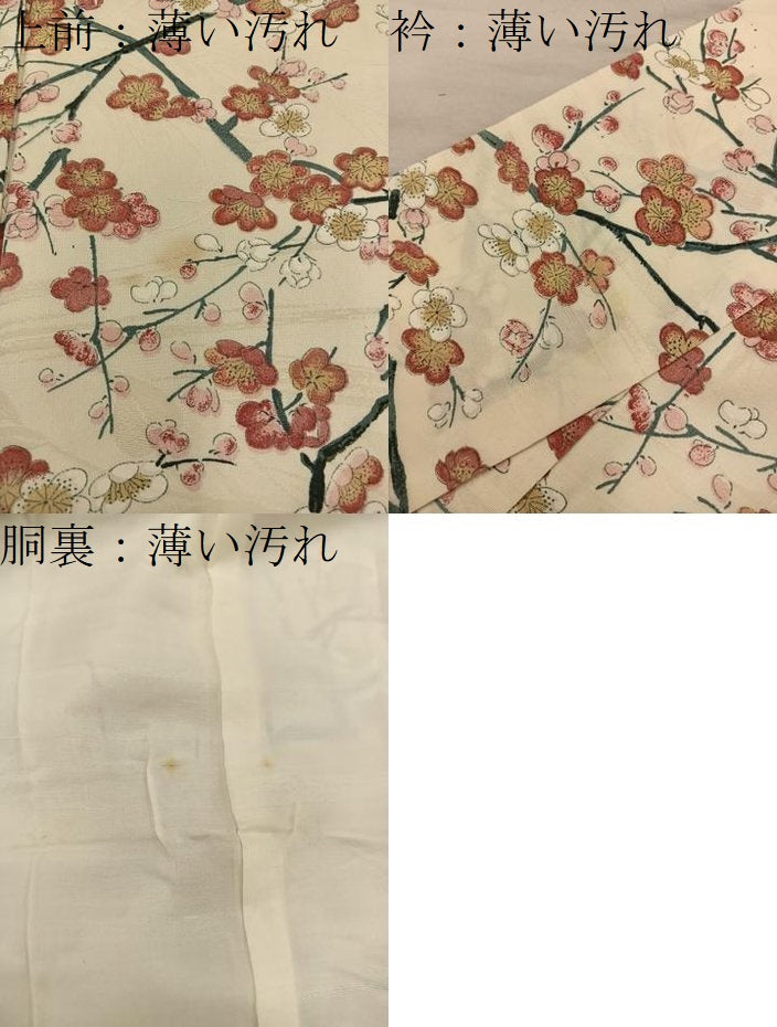 平和屋着物■上質な小紋　枝梅文　正絹　逸品　BAAY0716mz