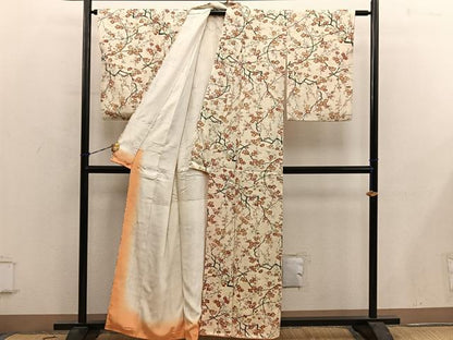 平和屋着物■上質な小紋　枝梅文　正絹　逸品　BAAY0716mz