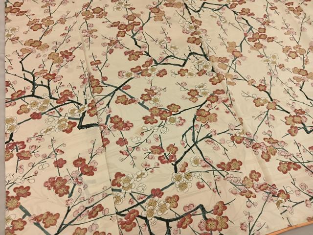 平和屋着物■上質な小紋　枝梅文　正絹　逸品　BAAY0716mz