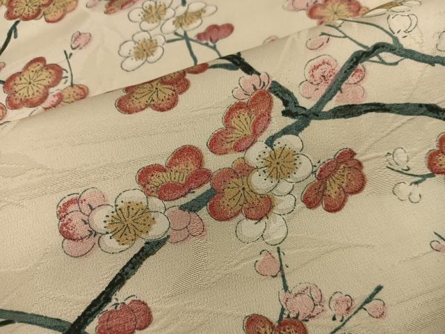 平和屋着物■上質な小紋　枝梅文　正絹　逸品　BAAY0716mz