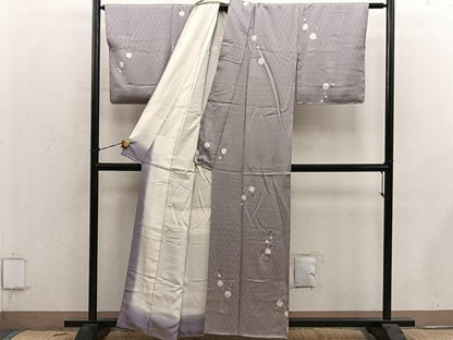 平和屋着物■上質な小紋　枝花文　正絹　逸品　BAAY0720mz