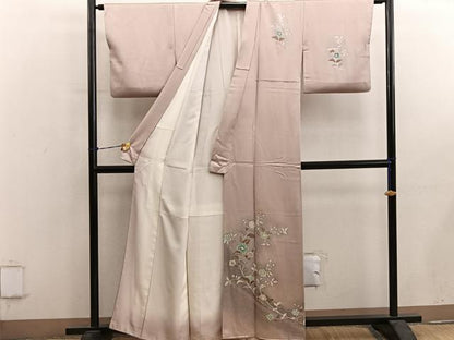 平和屋着物■訪問着　枝花文　正絹　逸品　BAAY0723mz