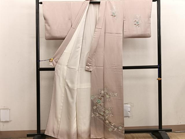 平和屋着物■訪問着　枝花文　正絹　逸品　BAAY0723mz