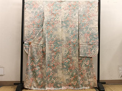 平和屋着物■豪華振袖　椿花文　暈し染め　金彩　正絹　逸品　BAAY0724mz