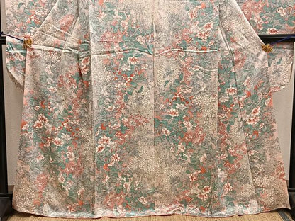 平和屋着物■豪華振袖　椿花文　暈し染め　金彩　正絹　逸品　BAAY0724mz