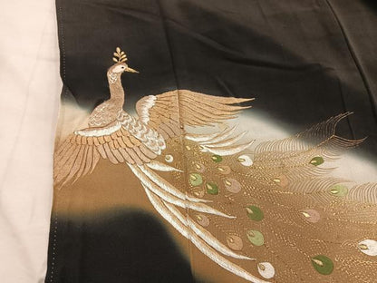 平和屋着物■豪華黒留袖　総刺繍　鳳凰　金糸　正絹　逸品　BAAY0737mz