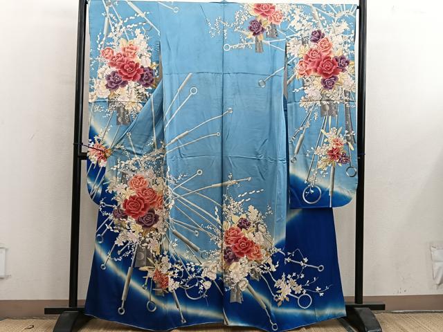 平和屋着物■豪華振袖　薔薇　暈し染め　正絹　逸品　BAAY0738mz