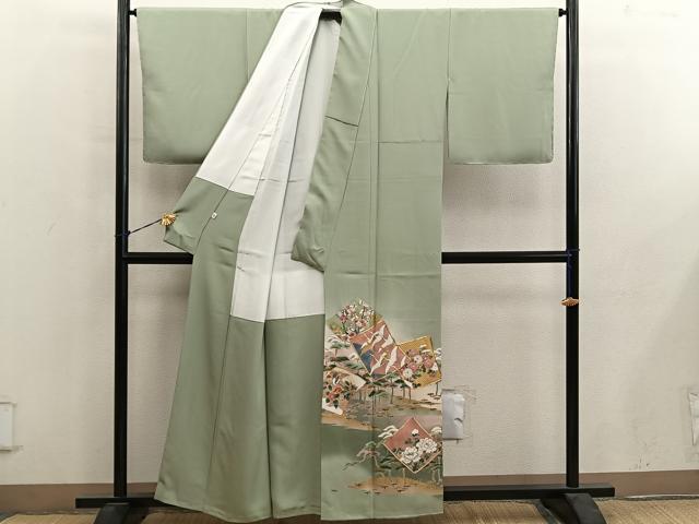 平和屋着物■豪華色留袖　駒刺繍　絞り　色紙重ね飛鶴花文　暈し染め　金彩　正絹　逸品　未使用　BAAY0740mz