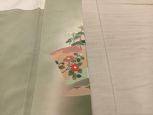 平和屋着物■豪華色留袖　駒刺繍　絞り　色紙重ね飛鶴花文　暈し染め　金彩　正絹　逸品　未使用　BAAY0740mz