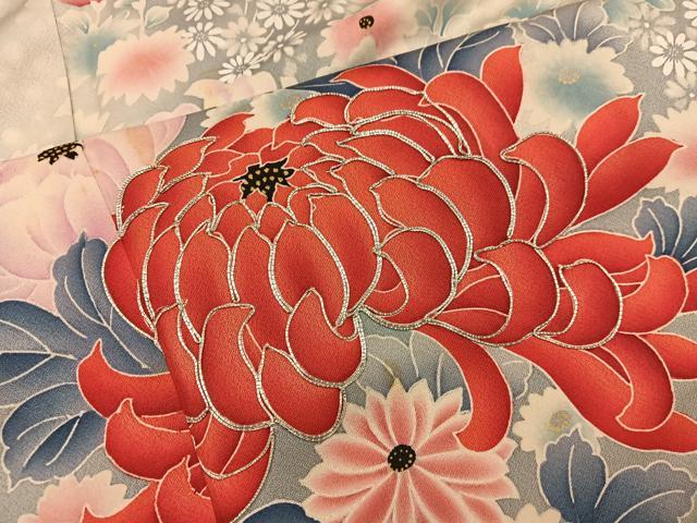平和屋着物■豪華振袖　刺繍　草花文　　暈し染め　正絹　逸品　BAAY0741mz