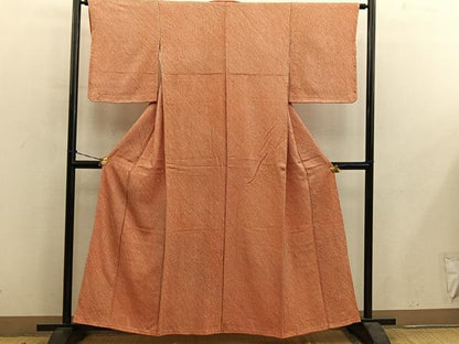 平和屋着物■大変加工の良い総絞り小紋　正絹　逸品　BAAY0743mz