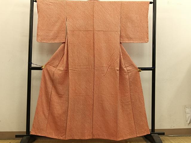 平和屋着物■大変加工の良い総絞り小紋　正絹　逸品　BAAY0743mz
