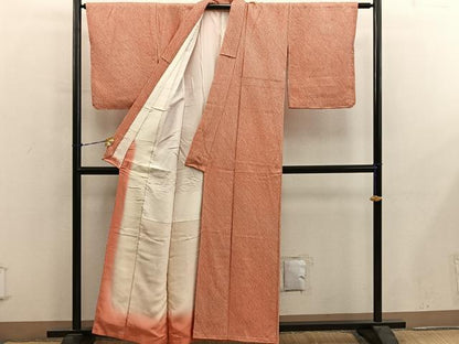 平和屋着物■大変加工の良い総絞り小紋　正絹　逸品　BAAY0743mz