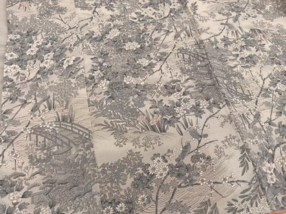 平和屋着物■上質な小紋　休み鳥花文　鬼しぼ縮緬　正絹　逸品　BAAY0751mz