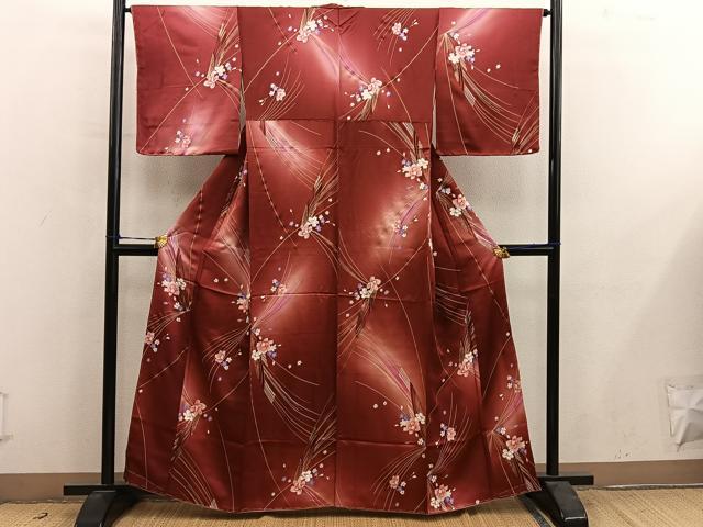 平和屋着物■上質な小紋　草花文　暈し染め　金彩　やまと誂製　正絹　逸品　未使用　BAAY0755mz