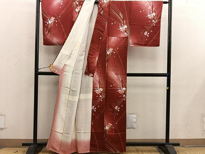 平和屋着物■上質な小紋　草花文　暈し染め　金彩　やまと誂製　正絹　逸品　未使用　BAAY0755mz