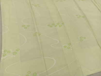 平和屋着物■長襦袢　袷　流水花文　正絹　逸品　BAAY0757mz