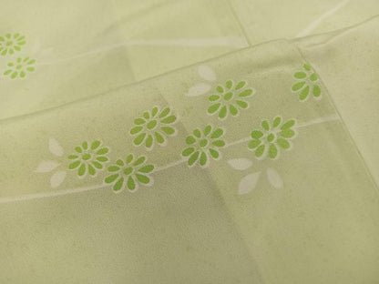 平和屋着物■長襦袢　袷　流水花文　正絹　逸品　BAAY0757mz