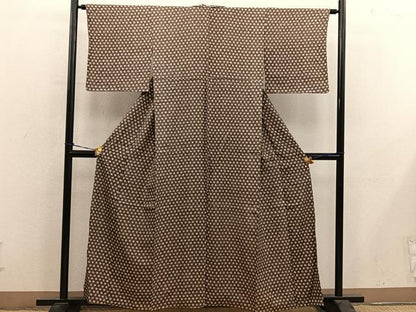 平和屋着物■上質な小紋　幾何学文様　正絹　逸品　BAAY0762mz