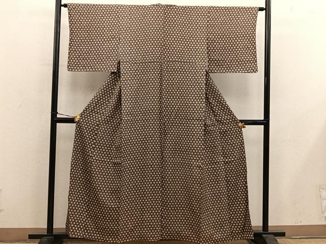 平和屋着物■上質な小紋　幾何学文様　正絹　逸品　BAAY0762mz