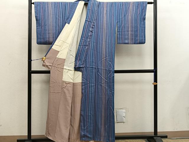 平和屋着物■上質な小紋　間道　正絹　逸品　BAAY0768mz