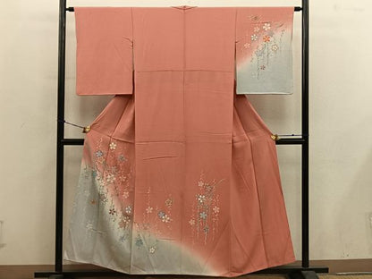 平和屋着物■訪問着　刺繍　枝垂れ桜　暈し染め　金彩　やまと誂製　正絹　逸品　BAAY0771mz