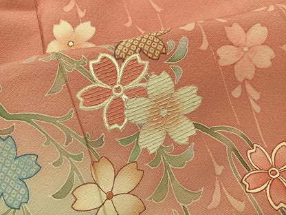 平和屋着物■訪問着　刺繍　枝垂れ桜　暈し染め　金彩　やまと誂製　正絹　逸品　BAAY0771mz