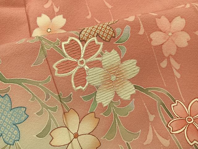 平和屋着物■訪問着　刺繍　枝垂れ桜　暈し染め　金彩　やまと誂製　正絹　逸品　BAAY0771mz