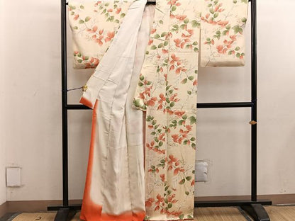 平和屋着物■上質な小紋　草花文　正絹　逸品　BAAY0772mz