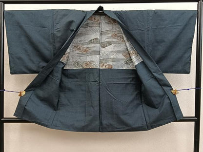 平和屋着物■男性　本場大島紬　アンサンブル　100亀甲　総詰め　正絹　逸品　BAAY0776mz
