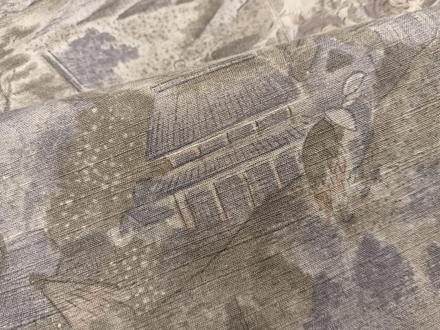 平和屋着物■上質な小紋　紬地　風景文　正絹　逸品　BAAY0778mz