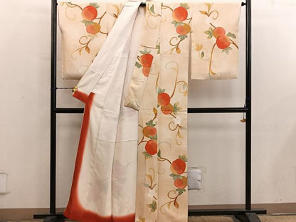 平和屋着物■上質な小紋　枝花文　正絹　逸品　BAAY0780mz