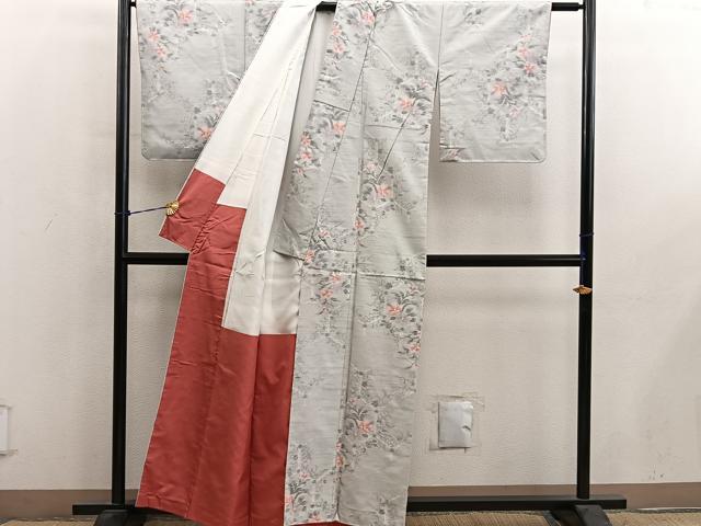 平和屋着物■上質な紬　亀甲花文　正絹　逸品　BAAY0783mz