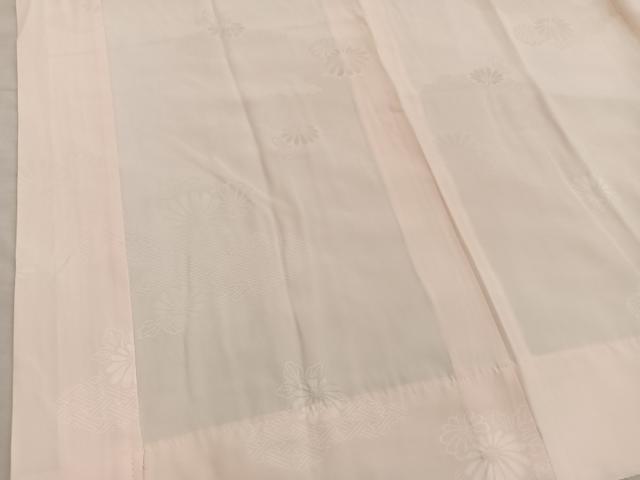 平和屋着物■長襦袢　無双仕立て　菊地紋　香色　正絹　逸品　BAAY0784mz